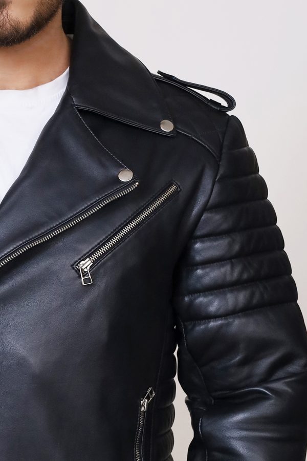 Asymmetrical Leather Jacket For Biker