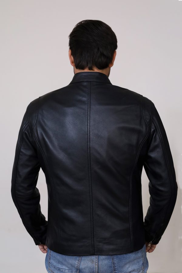 Men's Genuine Accordion Leather Jacket For Biker