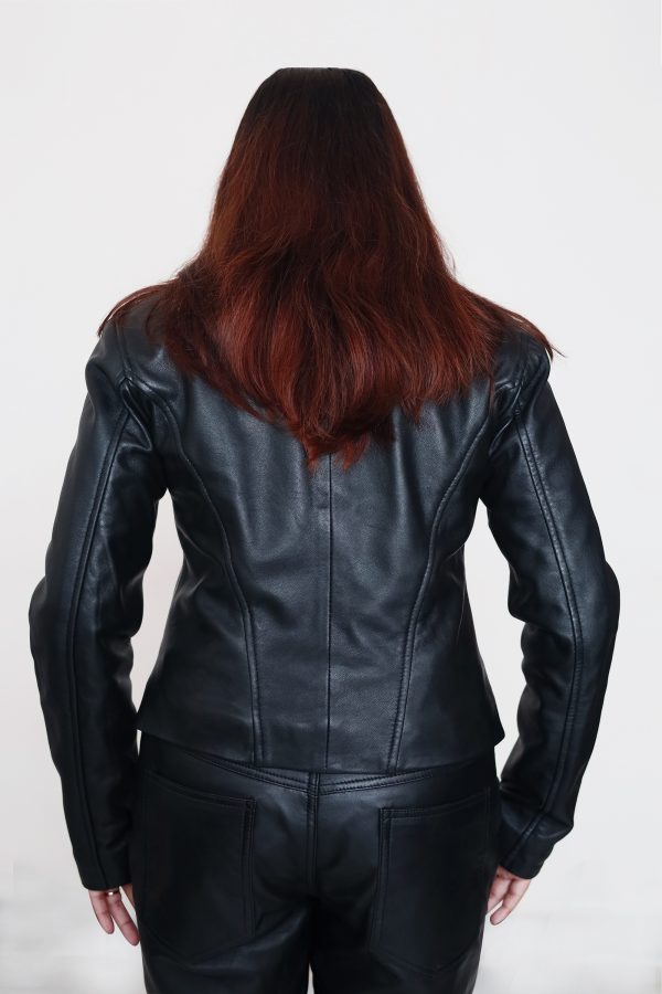 Women Vintage Leather Hoodie With Detach Hood