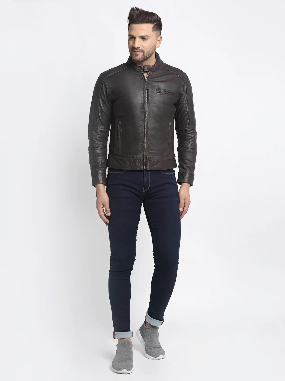 Dean Brown Biker Leather Jacket